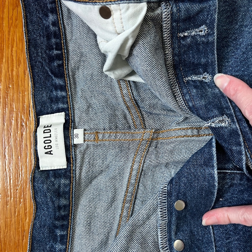 Agolde Blue Jean Shorts - Picture 4 of 6